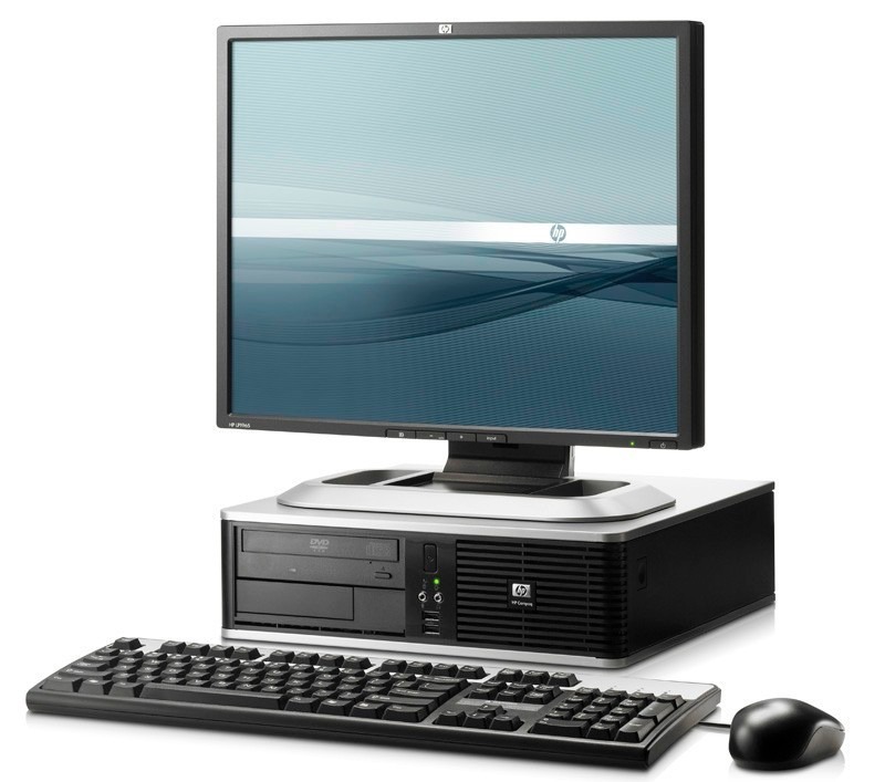 Desktop PC with monttor, keyboard and mouse on a table