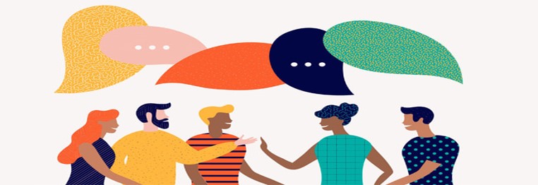 People conversing | Des personnes en train de parler