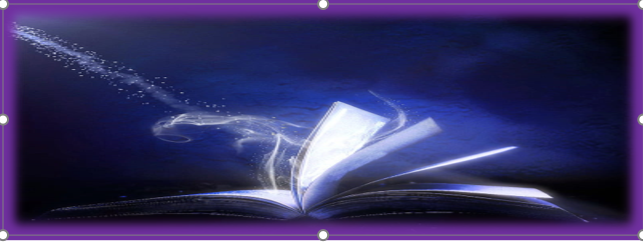 Open book with whisps of light coming out