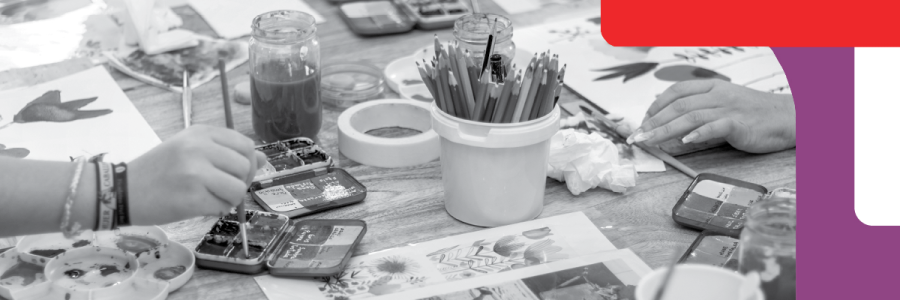 image displaying hands doing various art crafts