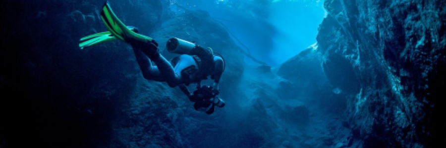 A diver exploring the ocean. 