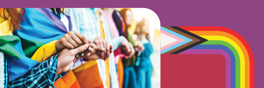 Teens holding hands in colourful clothing