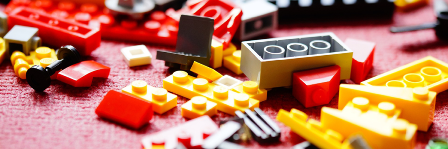 various pieces of lego