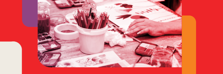 Image of a person making a craft