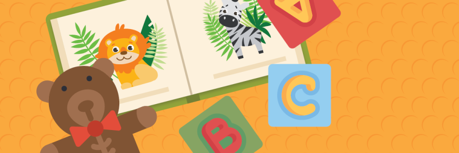 a book and a plush bear / un livre et un ours en peluche
