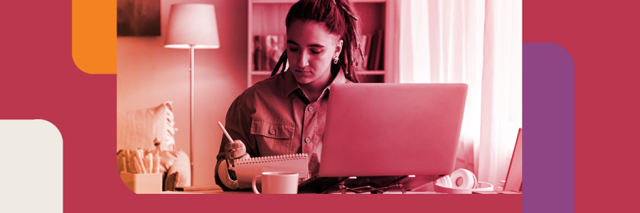 image of teen sitting by a computer